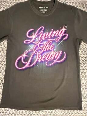 Paper Planes Living The Dream Graphic T-Shirt Washed Black